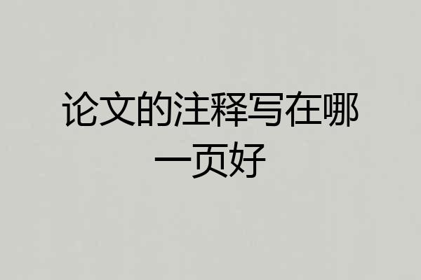 论文的注释写在哪一页好