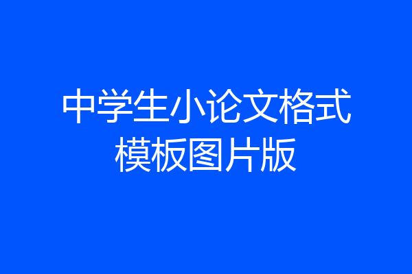 中学生小论文格式模板图片版