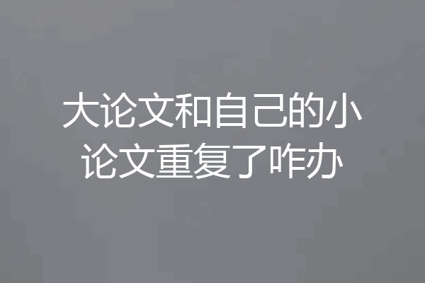 大论文和自己的小论文重复了咋办