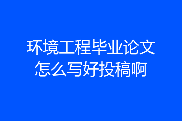 环境工程毕业论文怎么写好投稿啊