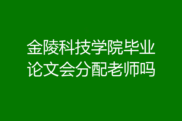 金陵科技学院毕业论文会分配老师吗
