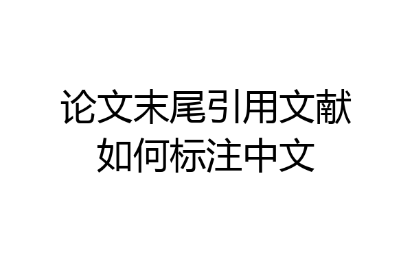 论文末尾引用文献如何标注中文