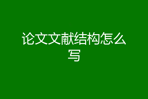 论文文献结构怎么写