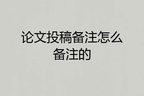 论文投稿备注怎么备注的