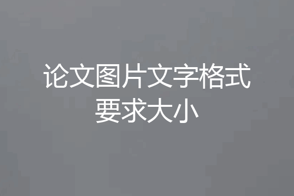 论文图片文字格式要求大小