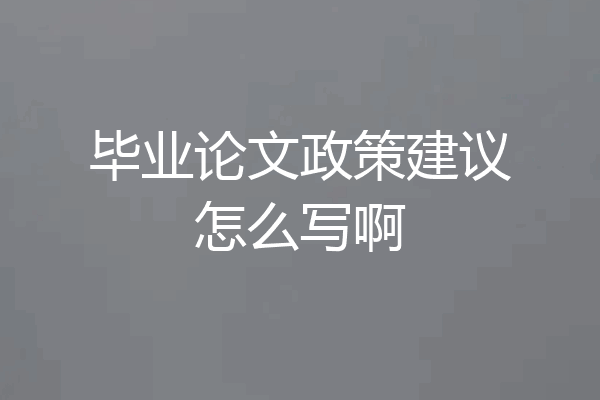 毕业论文政策建议怎么写啊