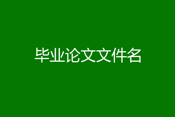 毕业论文文件名