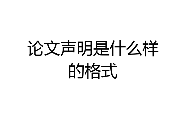 论文声明是什么样的格式
