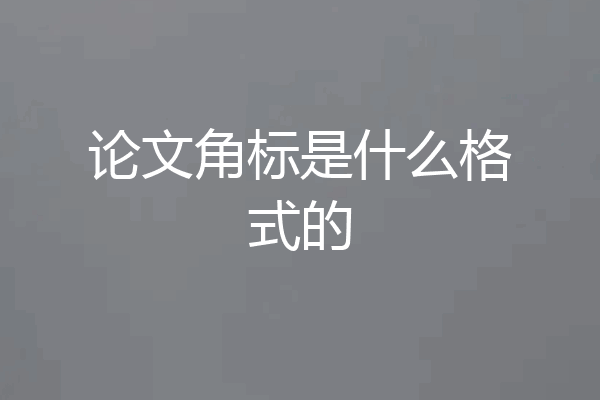 论文角标是什么格式的