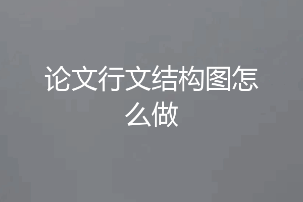 论文行文结构图怎么做