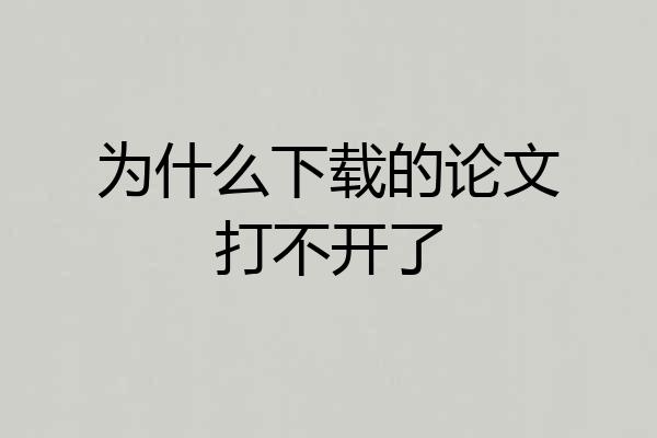 为什么下载的论文打不开了
