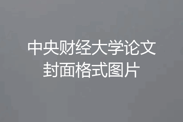 中央财经大学论文封面格式图片