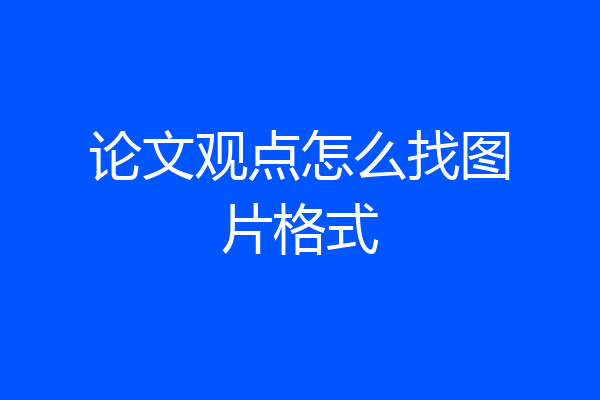 论文观点怎么找图片格式