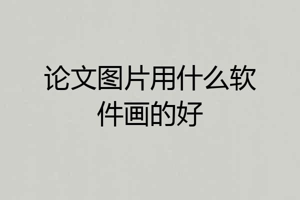 论文图片用什么软件画的好