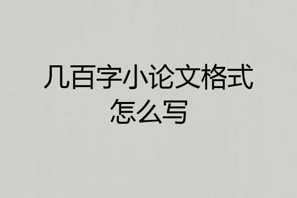 几百字小论文格式怎么写