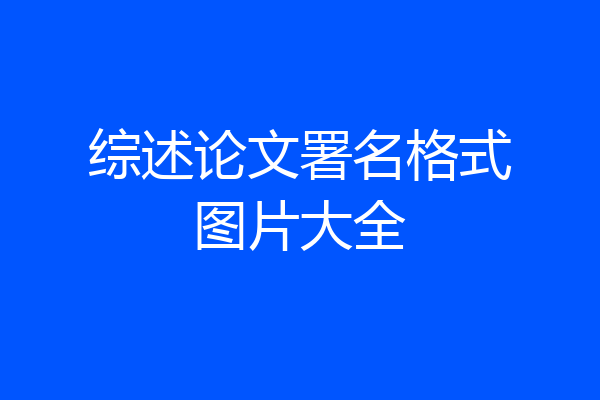 综述论文署名格式图片大全