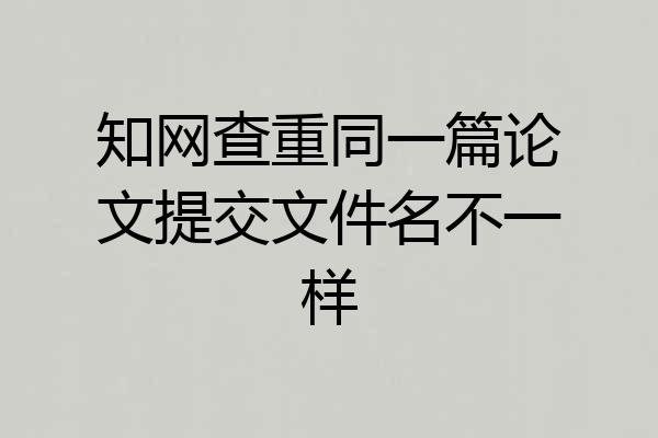 知网查重同一篇论文提交文件名不一样