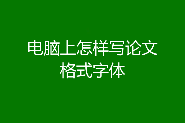 电脑上怎样写论文格式字体