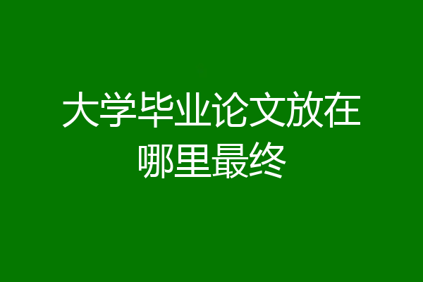 大学毕业论文放在哪里最终