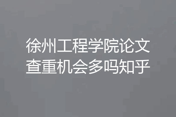 徐州工程学院论文查重机会多吗知乎