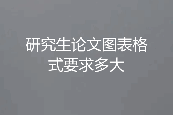 研究生论文图表格式要求多大