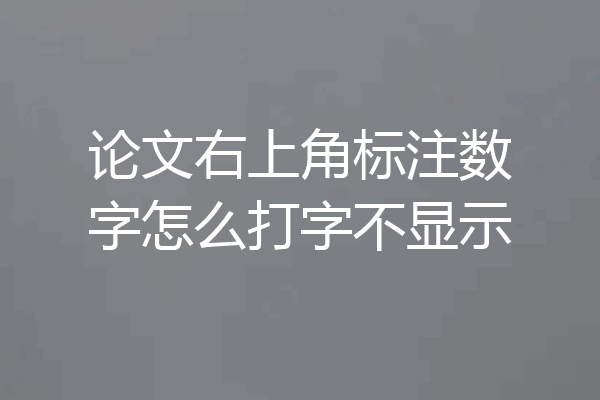 论文右上角标注数字怎么打字不显示