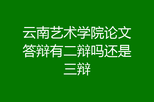 云南艺术学院论文答辩有二辩吗还是三辩