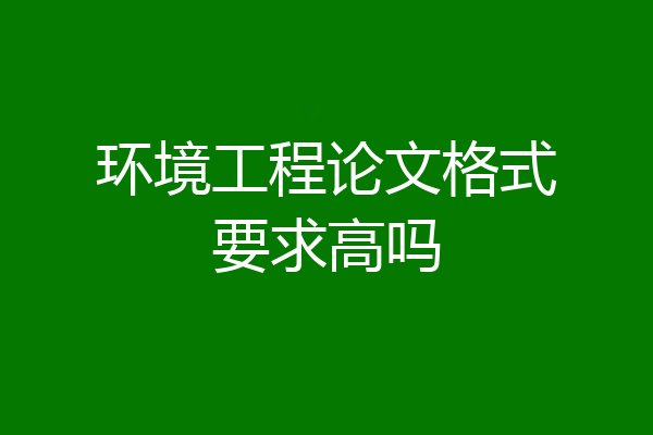 环境工程论文格式要求高吗