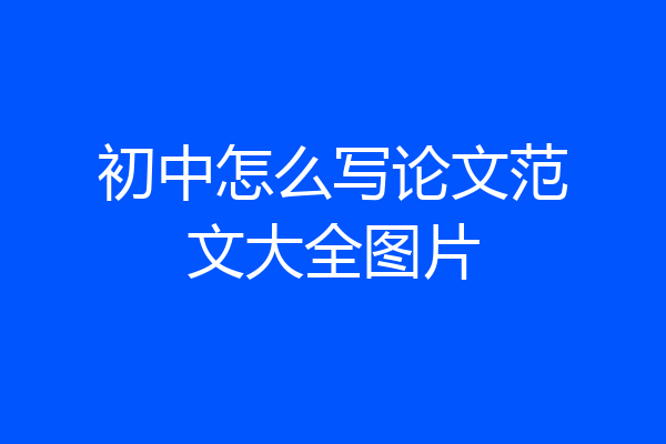 初中怎么写论文范文大全图片