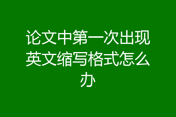 论文中第一次出现英文缩写格式怎么办