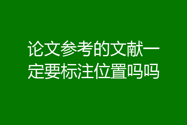 论文参考的文献一定要标注位置吗吗