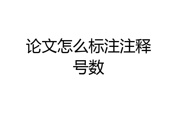 论文怎么标注注释号数