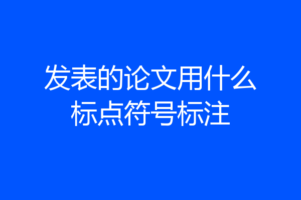 发表的论文用什么标点符号标注