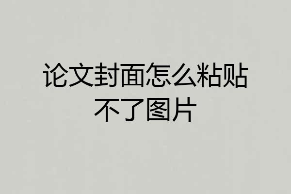 论文封面怎么粘贴不了图片