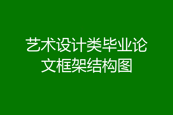 艺术设计类毕业论文框架结构图