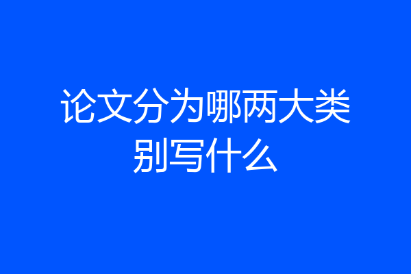论文分为哪两大类别写什么