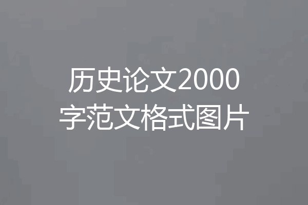 历史论文2000字范文格式图片