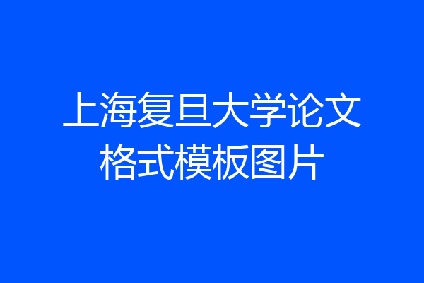上海复旦大学论文格式模板图片