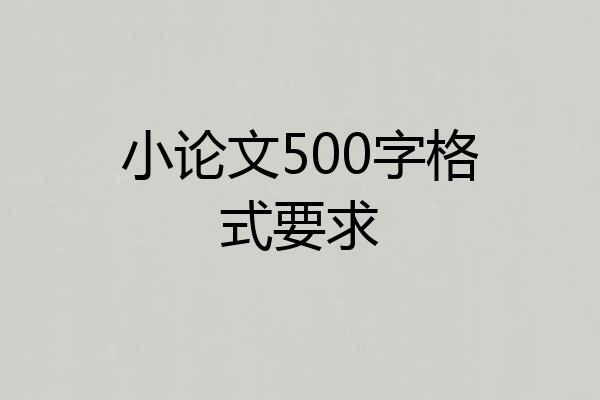 小论文500字格式要求