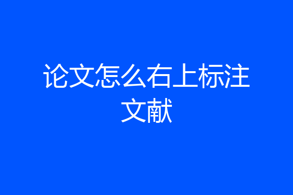 论文怎么右上标注文献