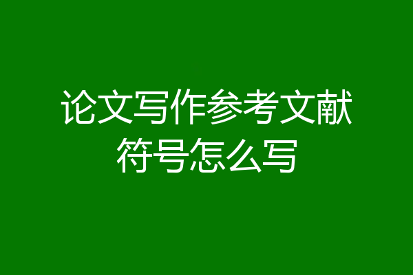 论文写作参考文献符号怎么写