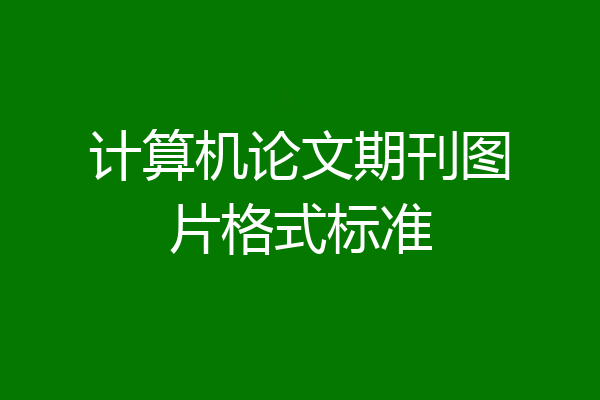 计算机论文期刊图片格式标准