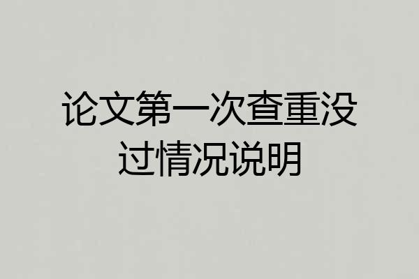 论文第一次查重没过情况说明