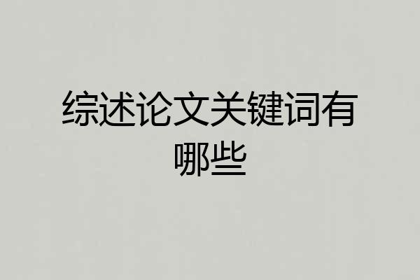 综述论文关键词有哪些