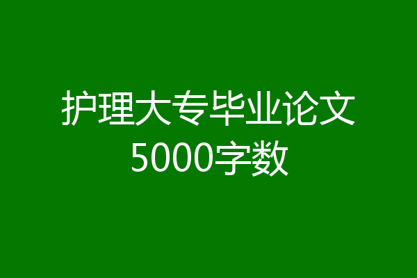 护理大专毕业论文5000字数