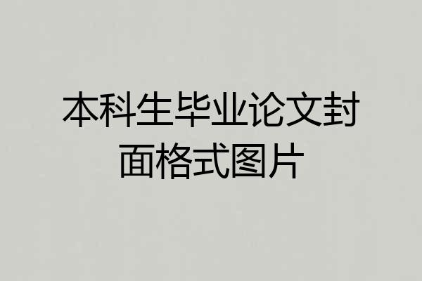 本科生毕业论文封面格式图片