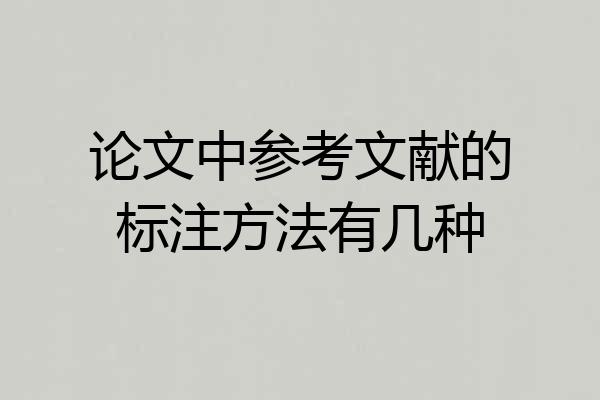 论文中参考文献的标注方法有几种