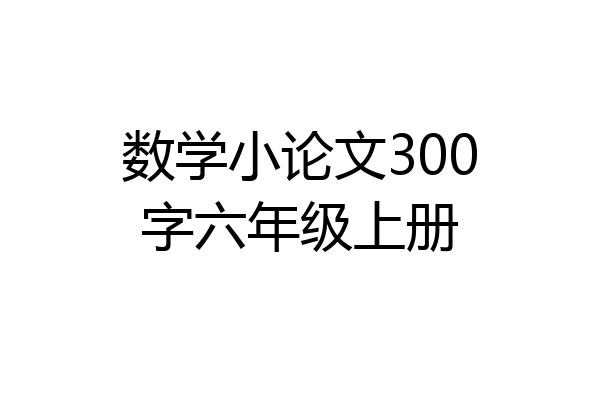 数学小论文300字六年级上册