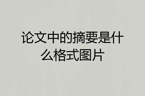 论文中的摘要是什么格式图片