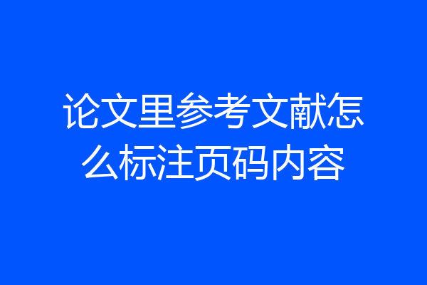 论文里参考文献怎么标注页码内容